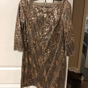 NEW: Eliza J gold sequin cocktail dress